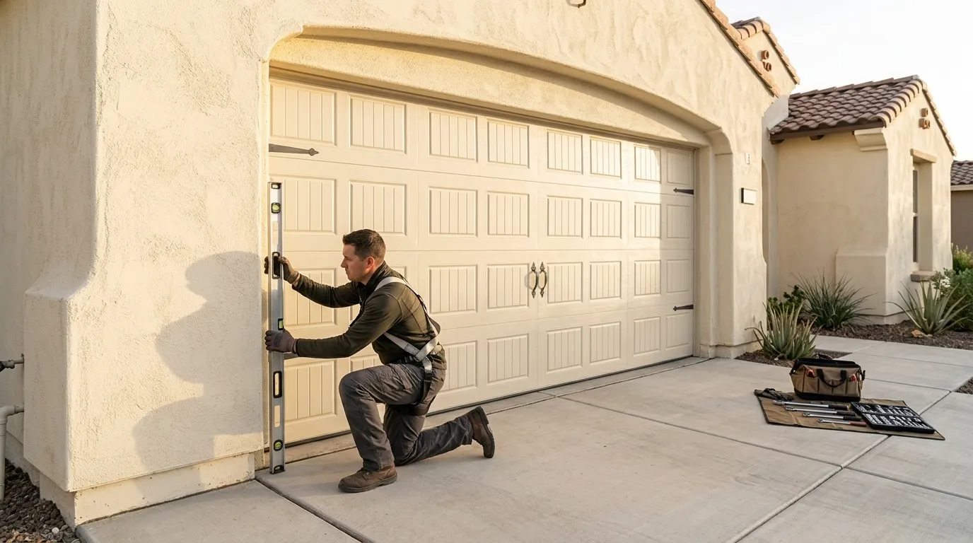 Wood-look composite garage door